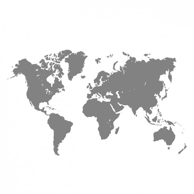 Grey world map Free Vector